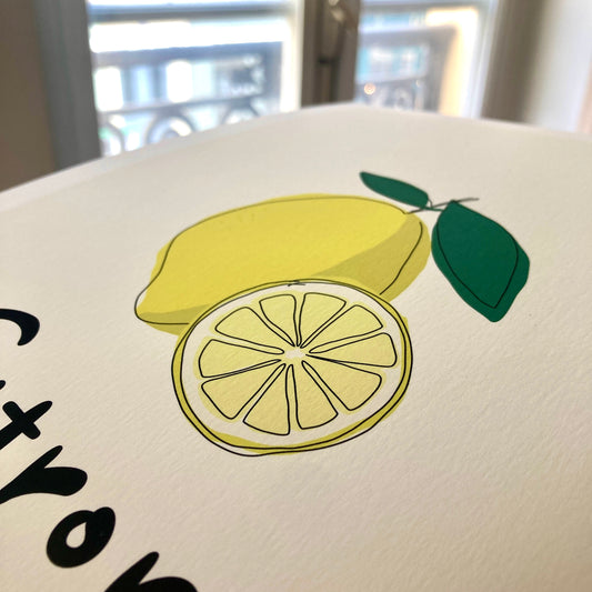 Citron – Lemon Art Print (French Fruit Illustration)