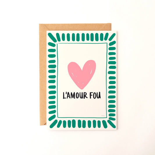 Carte de vœux “L’Amour Fou” – Carte d’amour française