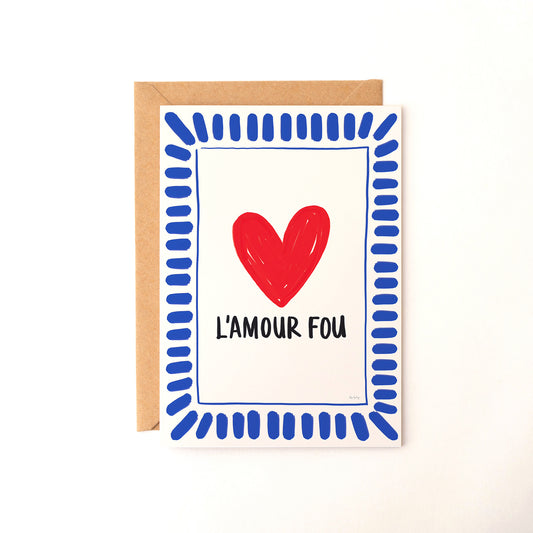 Carte de vœux “L’Amour Fou” – Carte d’amour française