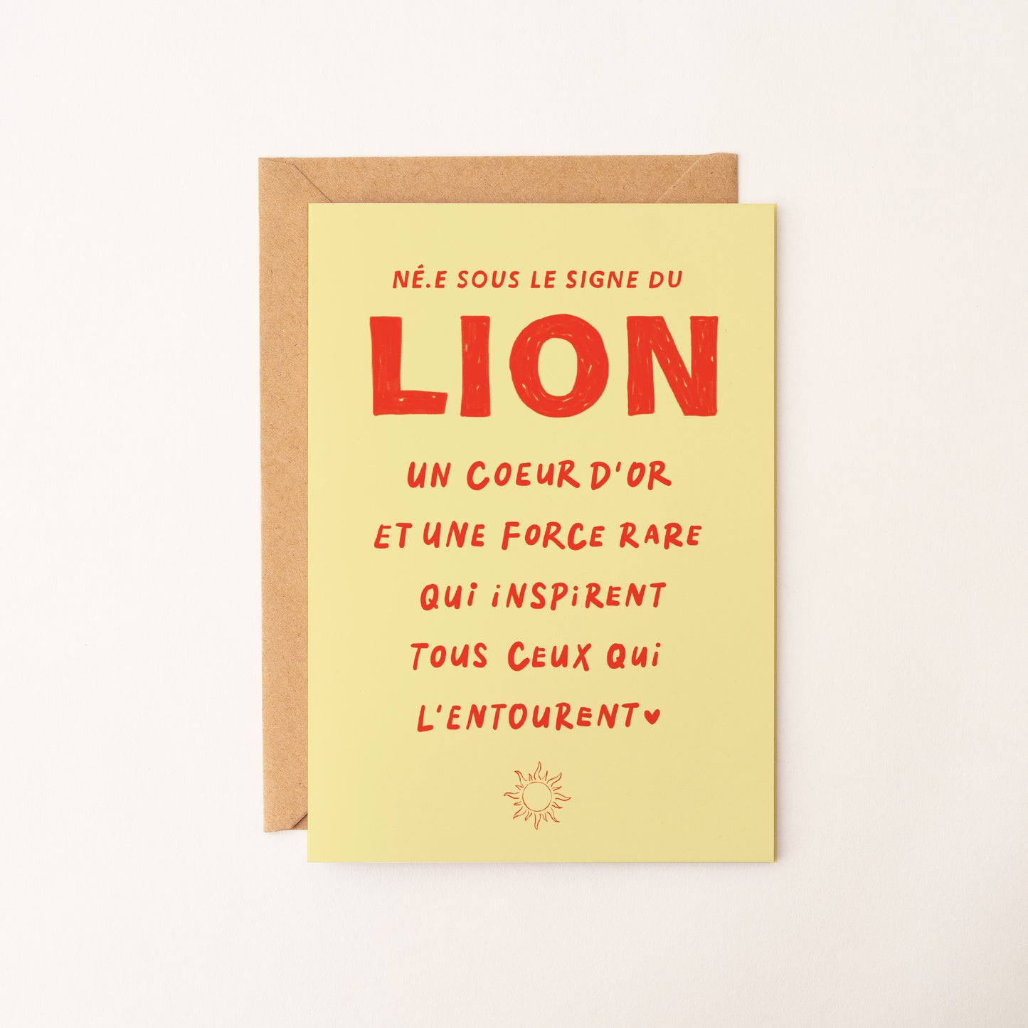 Lion (23 juillet - 22 août) - Carte signe astrologique du zodiaque