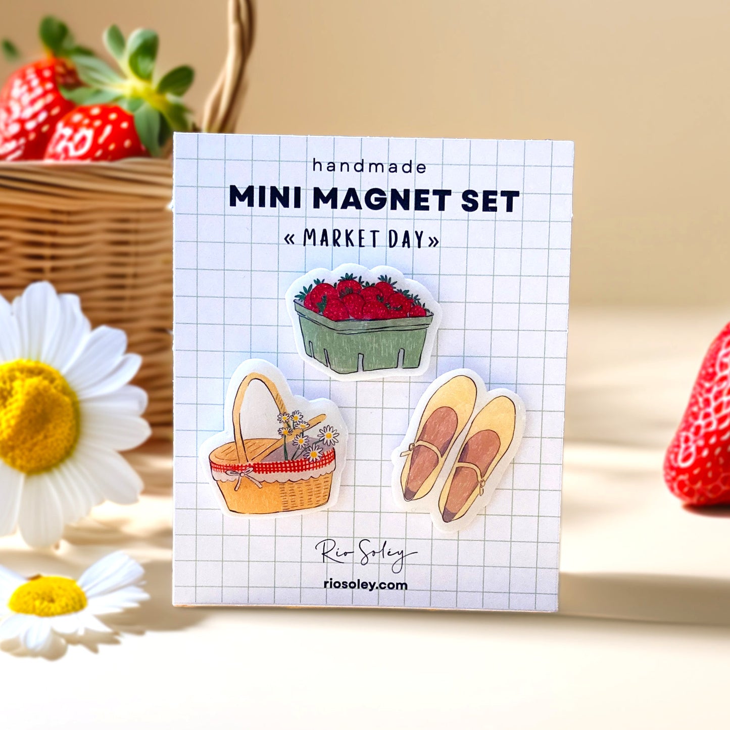 Handmade Mini Magnet Set – Spring Market Day