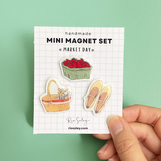 Handmade Mini Magnet Set – Spring Market Day