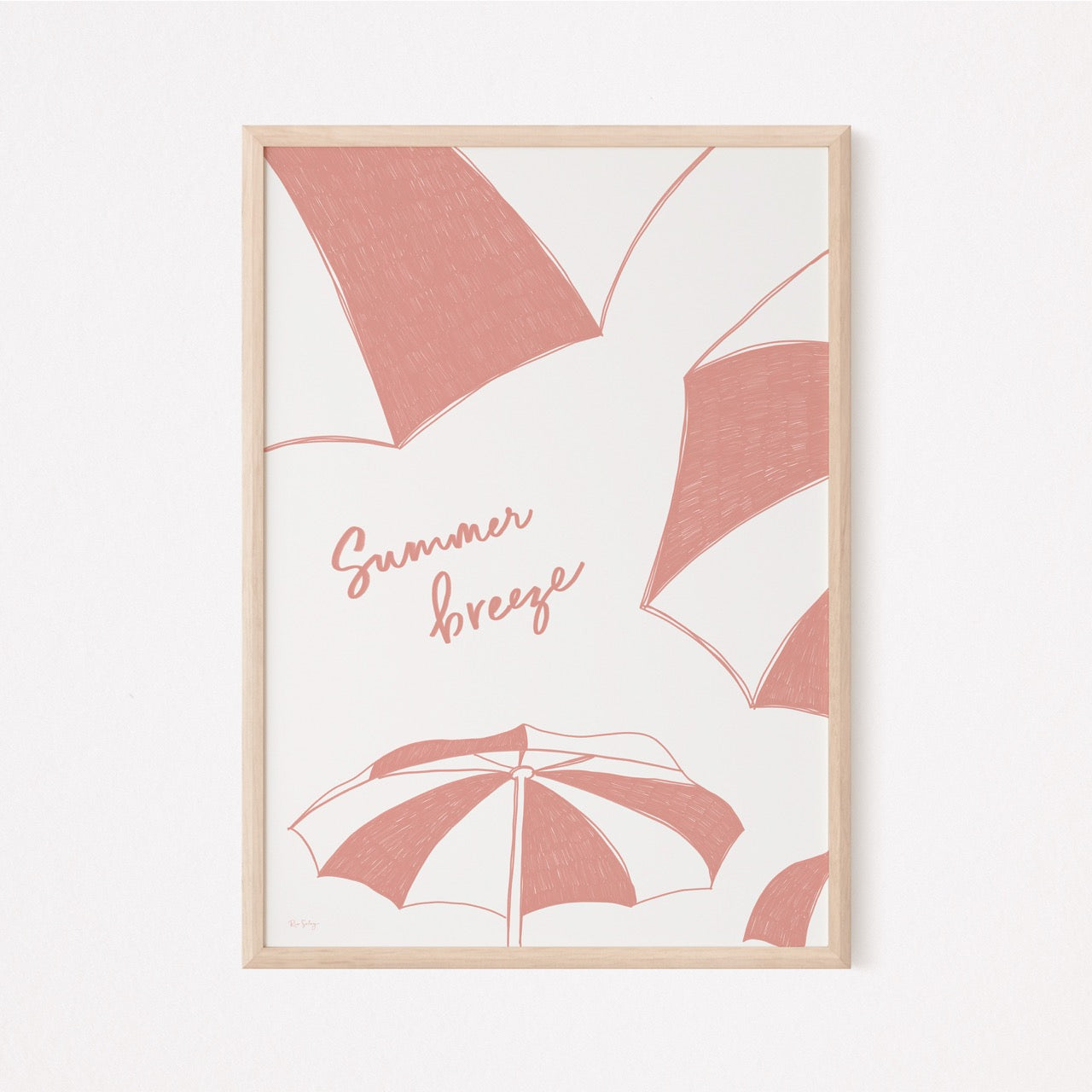 Beach Parasols Art Print (Peach)