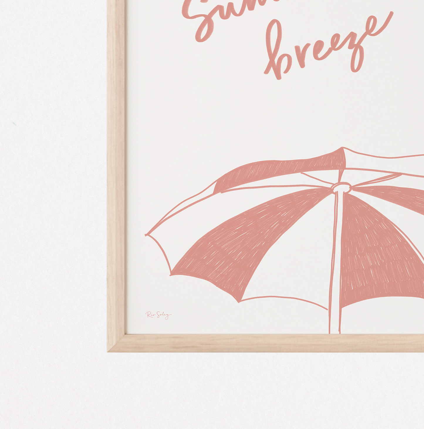 Beach Parasols Art Print (Peach)