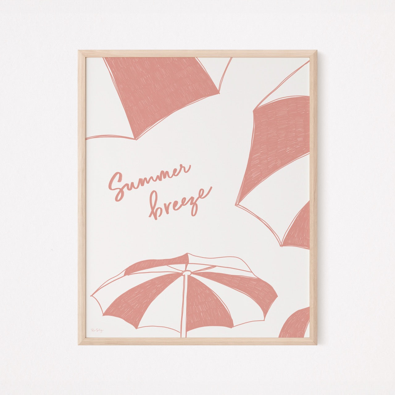 Beach Parasols Art Print (Peach)