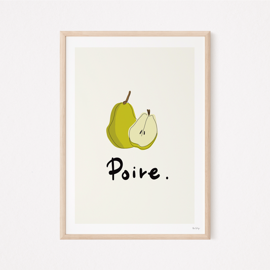Poire – Pear Art Print (French Fruit Illustration)