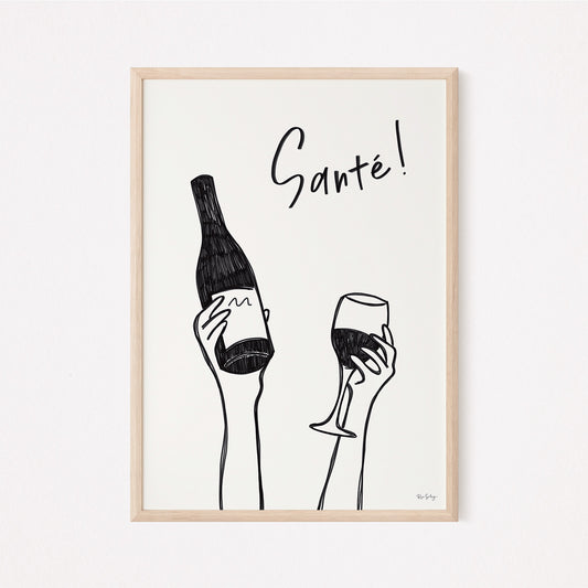 "Santé!" French Wine Art Print