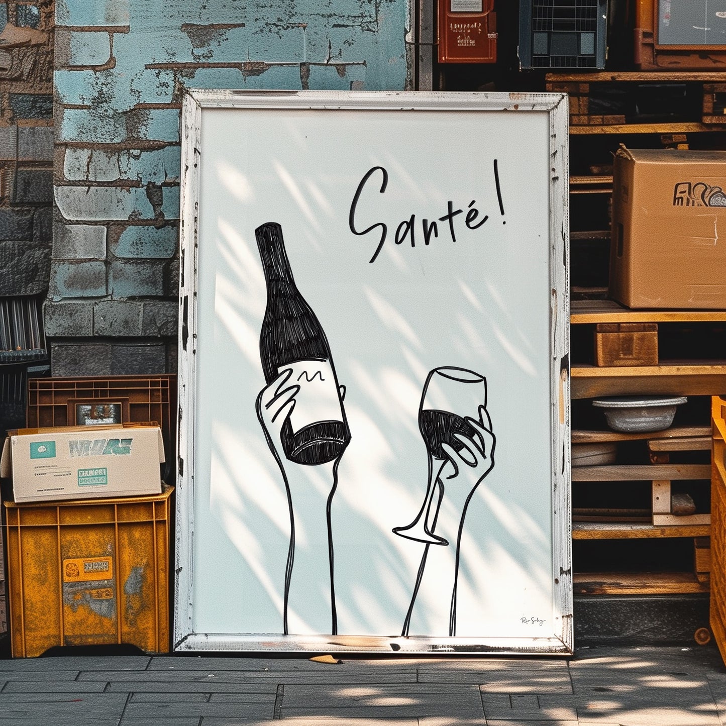 "Santé!" French Wine Art Print