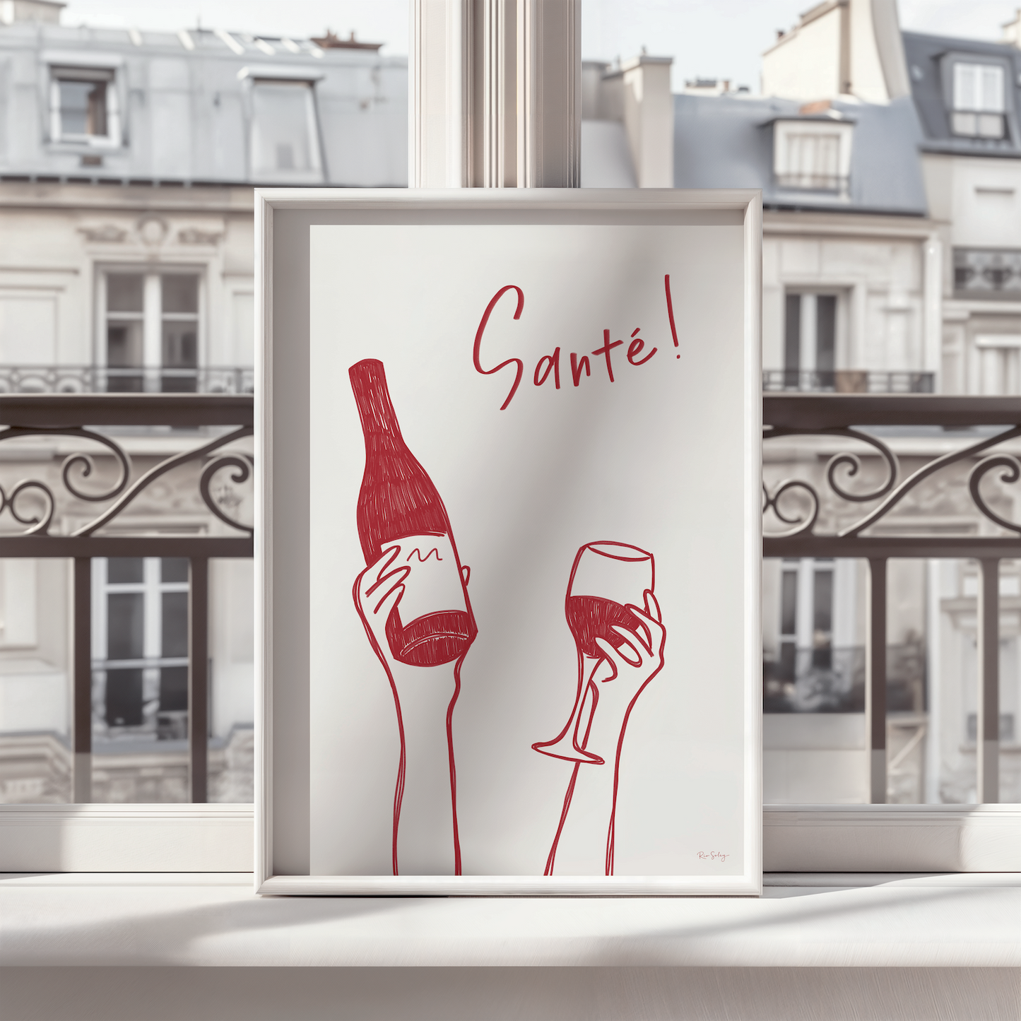 "Santé!" French Wine Art Print