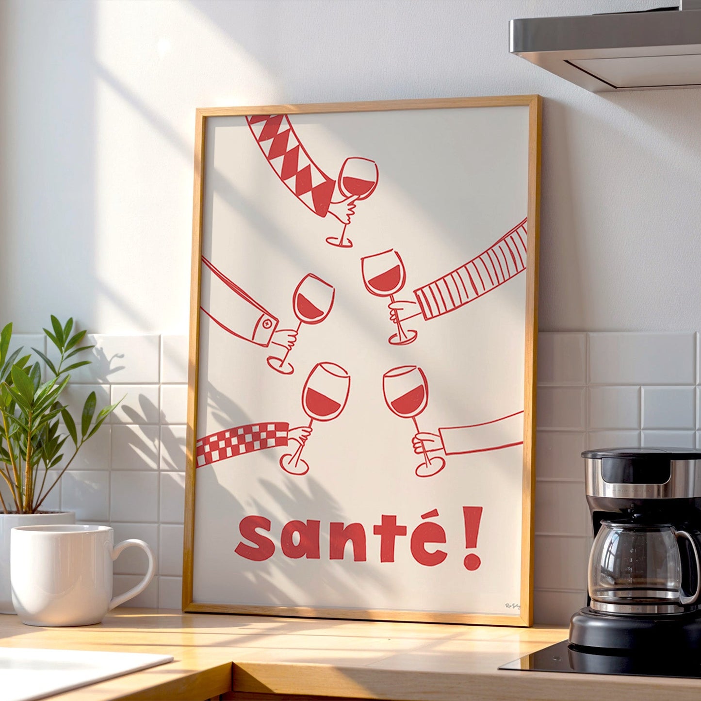 Sante! Festive Wine Art Print