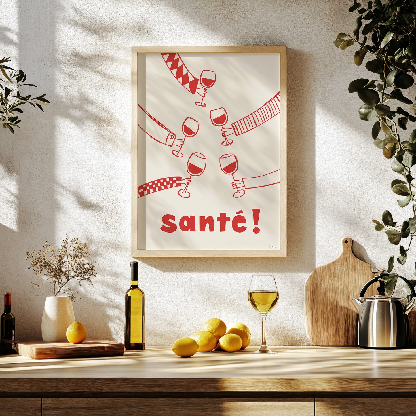 Sante! Festive Wine Art Print