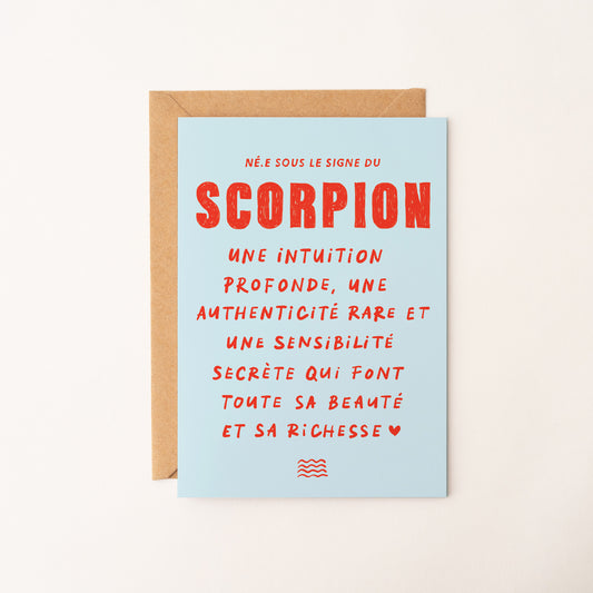 Scorpion (23 octobre - 21 novembre) - Carte signe astrologique du zodiaque