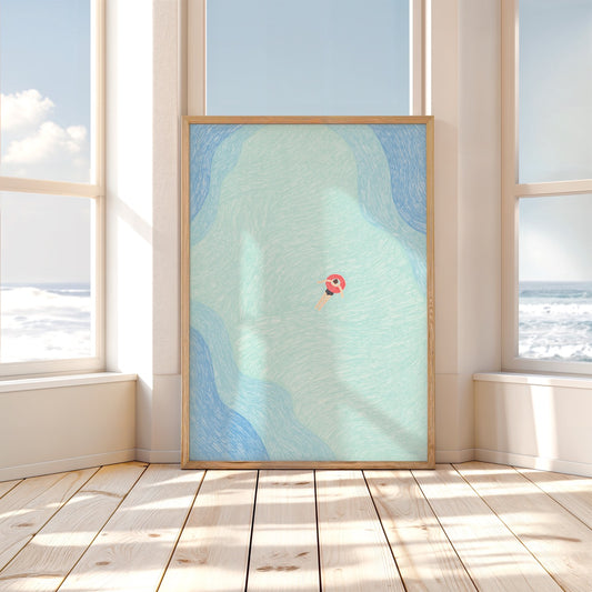 Floating in the Ocean Art Print