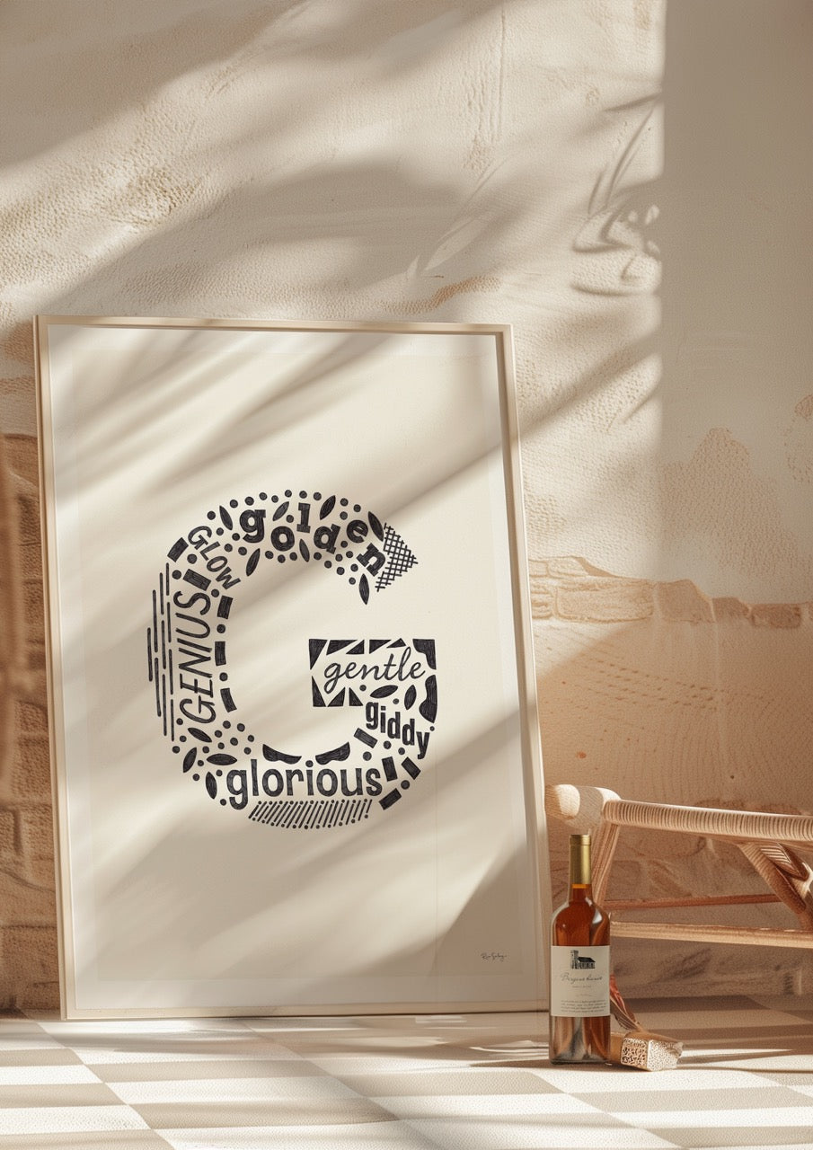 Letter G Initial Art Print – Typography Poster