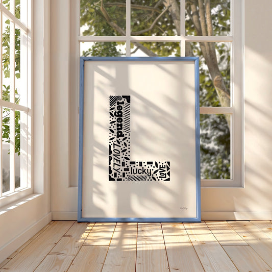 Letter L Initial Art Print – Typography Poster