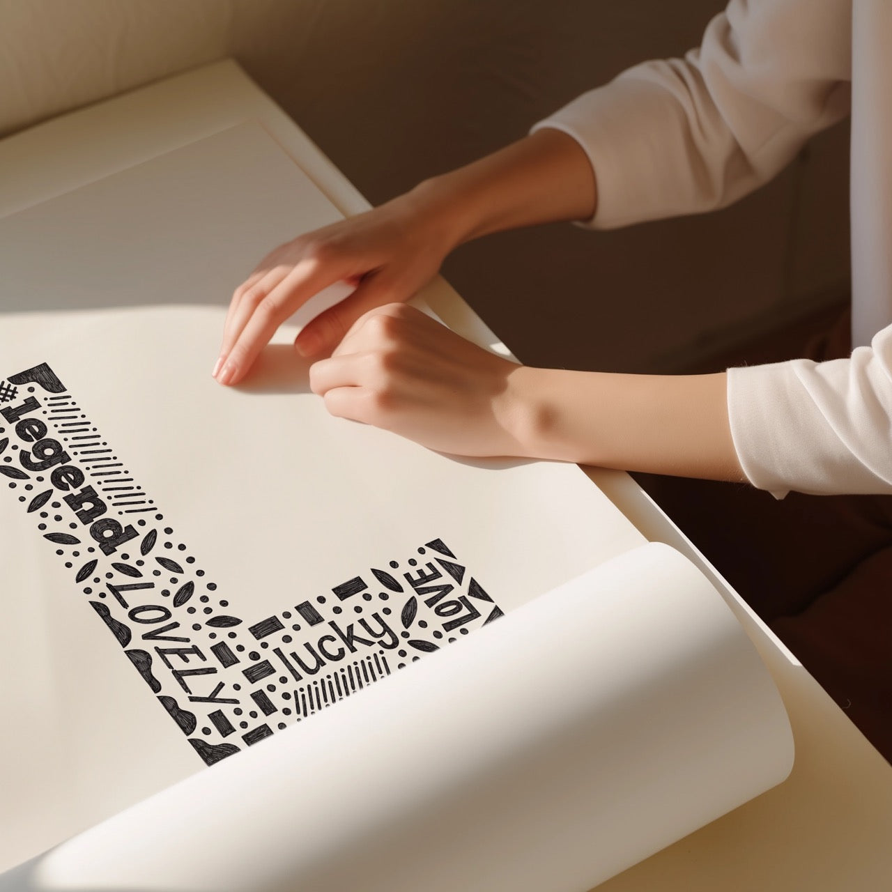 Letter L Initial Art Print – Typography Poster