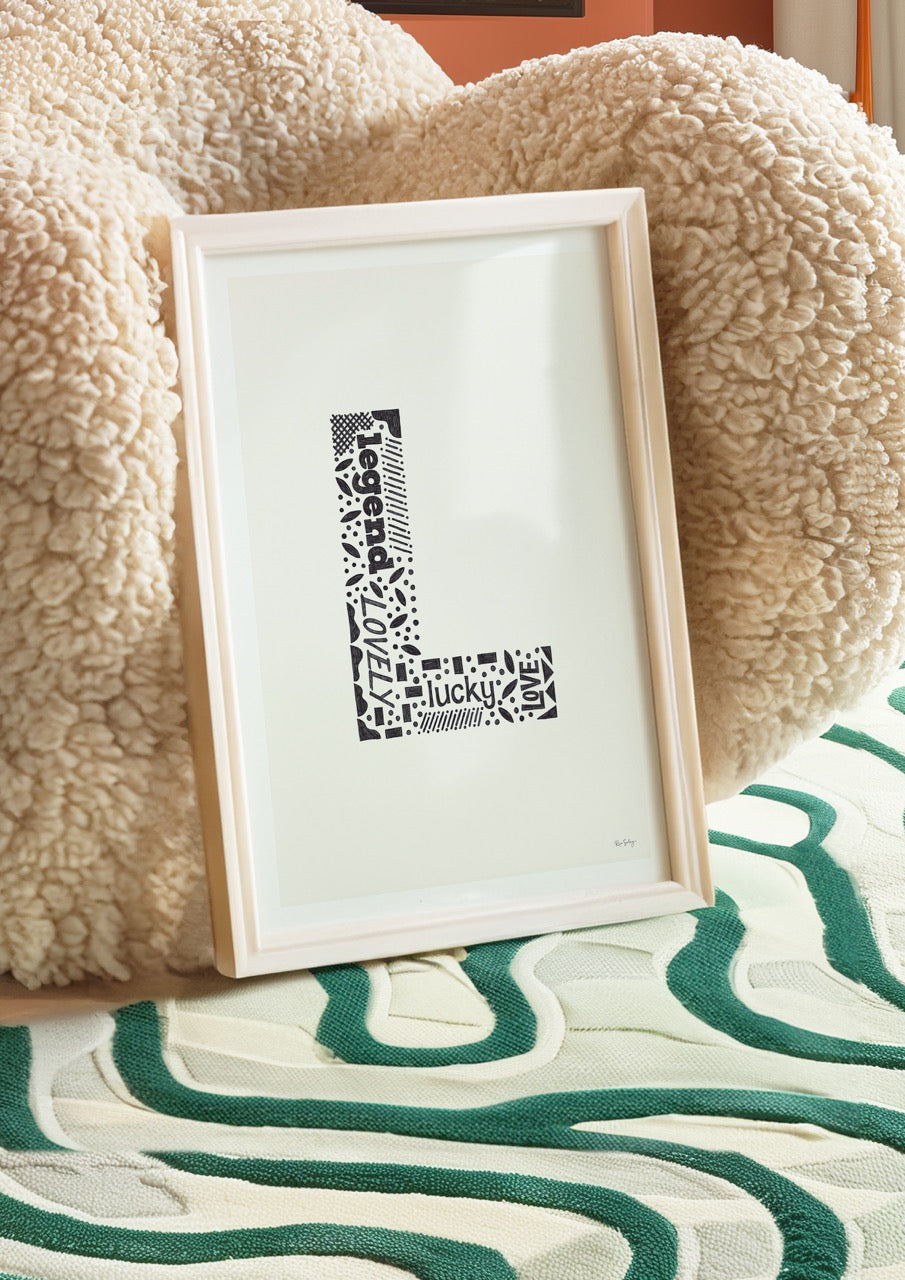 Letter L Initial Art Print – Typography Poster