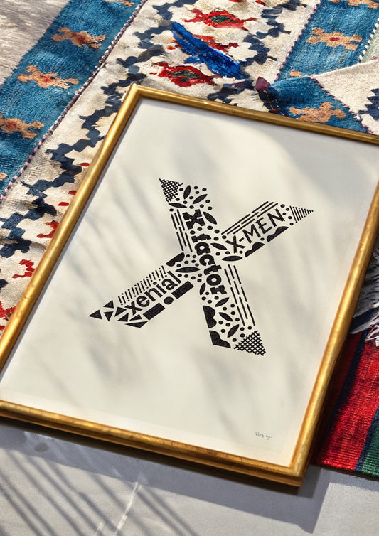 Letter X Initial Art Print – Typography Poster