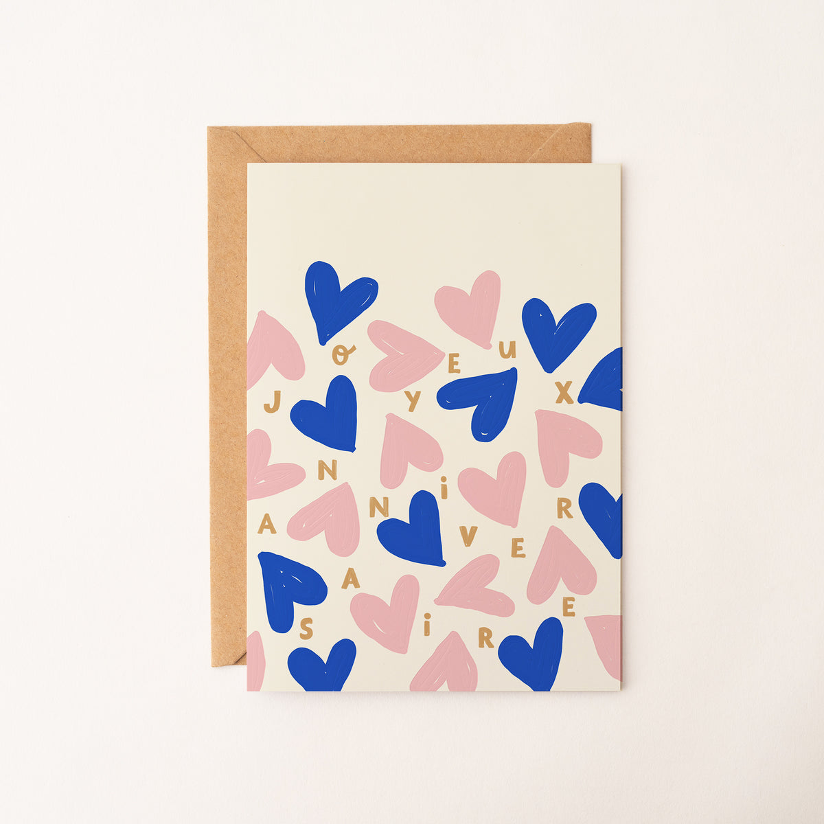Carte anniversaire cœurs “Joyeux anniversaire”