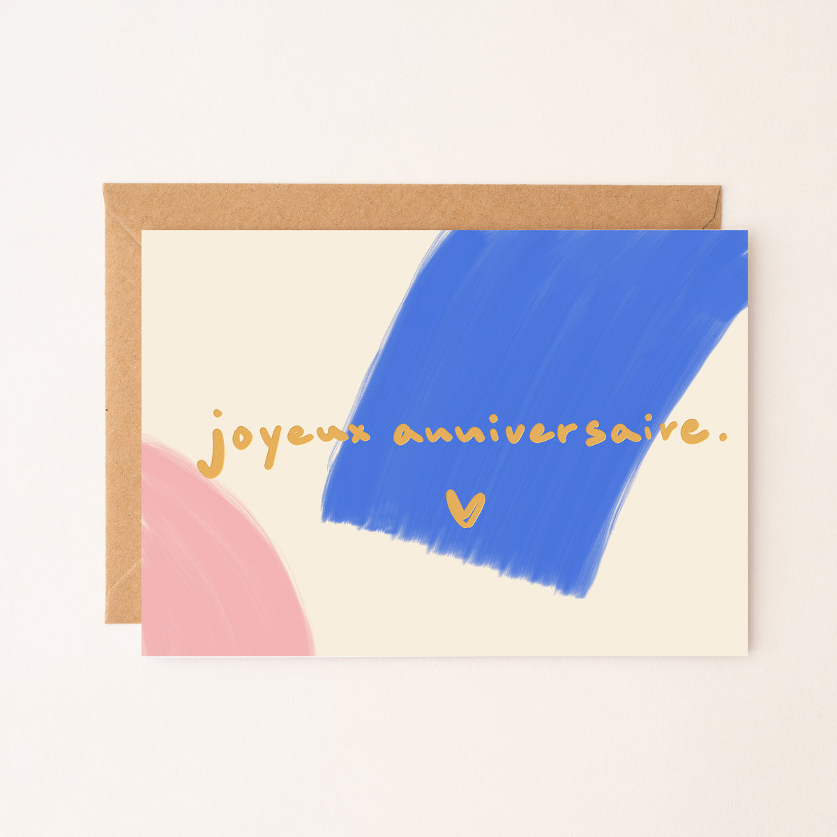 Carte Joyeux Anniversaire – Carte d’anniversaire colorée (bleu & rose)