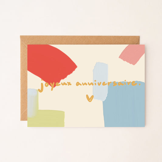 Carte Joyeux Anniversaire – Carte d’anniversaire colorée (multi-couleurs)