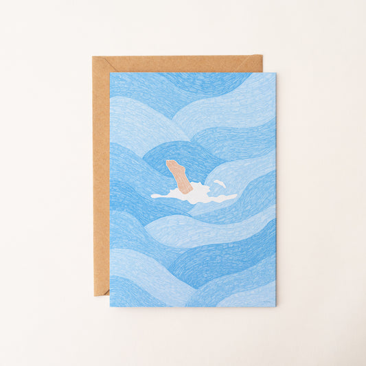 Carte postale “Plongeon” – Illustration estivale
