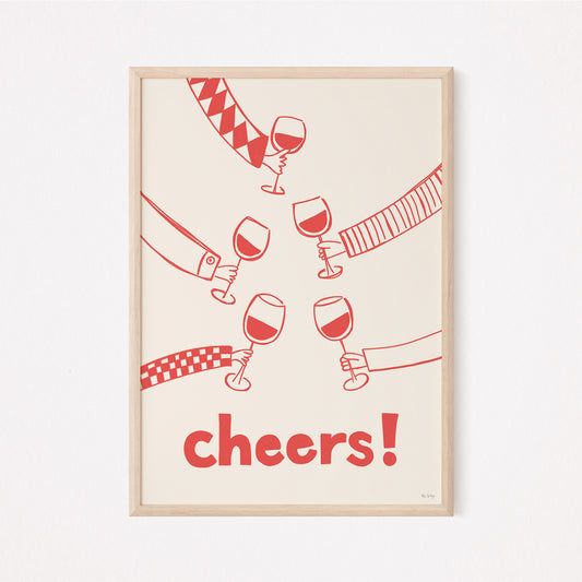 Cheers! Festive Wine Art Print