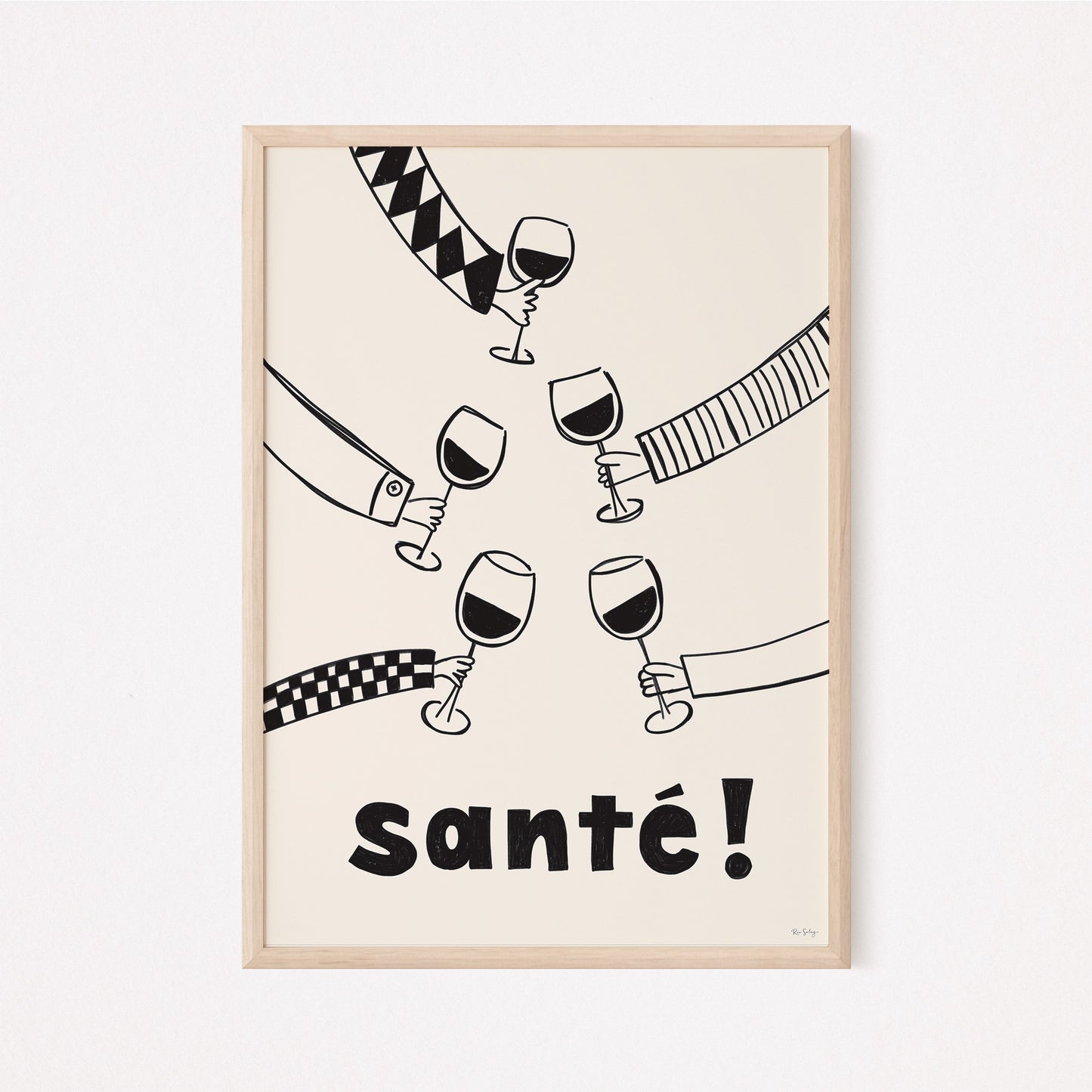 Sante! Festive Wine Art Print