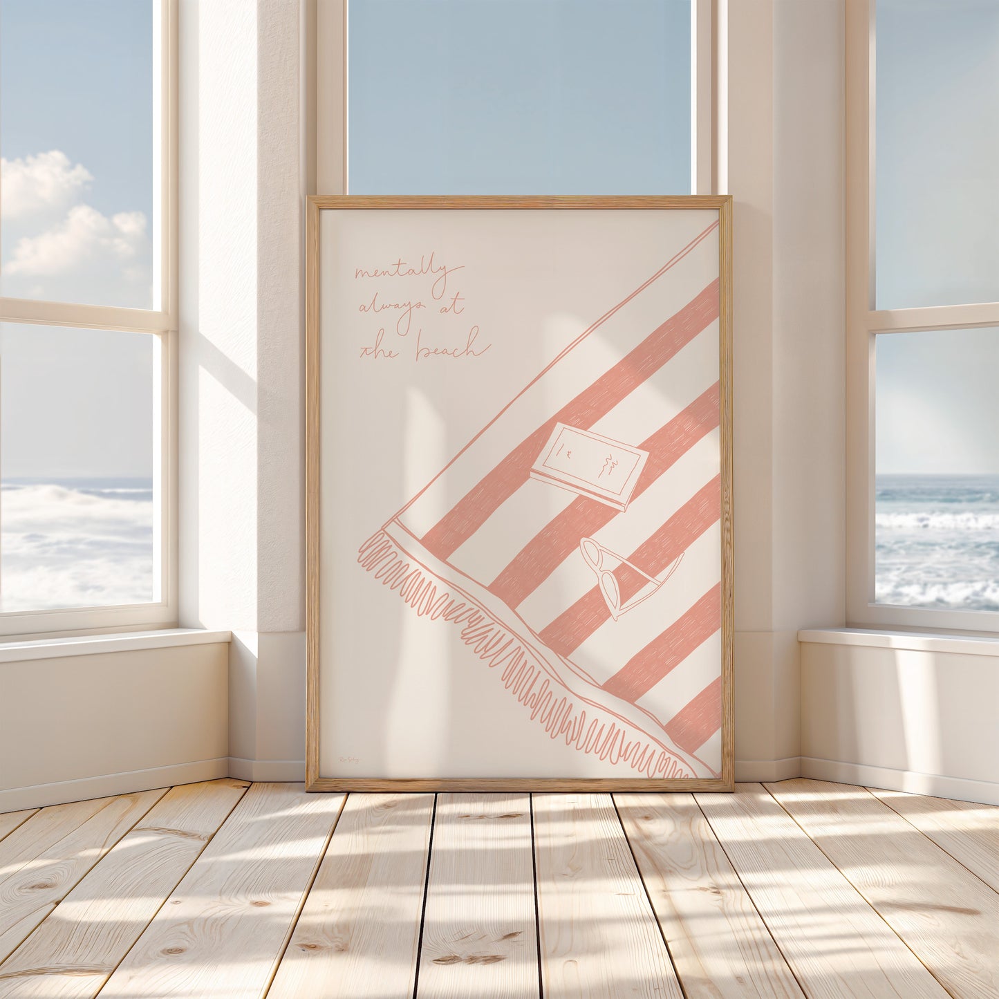 Toujours en vacances mentalement – ​​Impression d'art sur serviette de plage